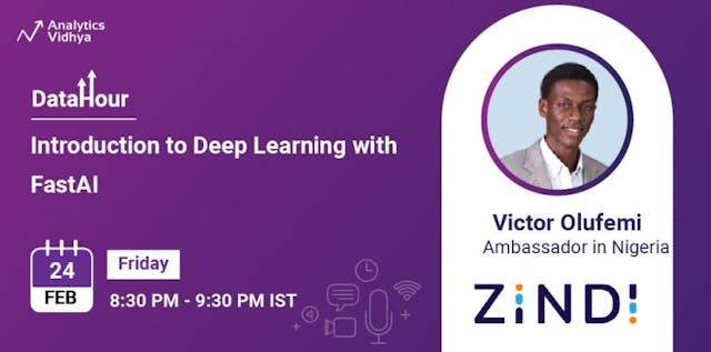 Analytics Vidhya - Introduction to Deep Learning with FastAI